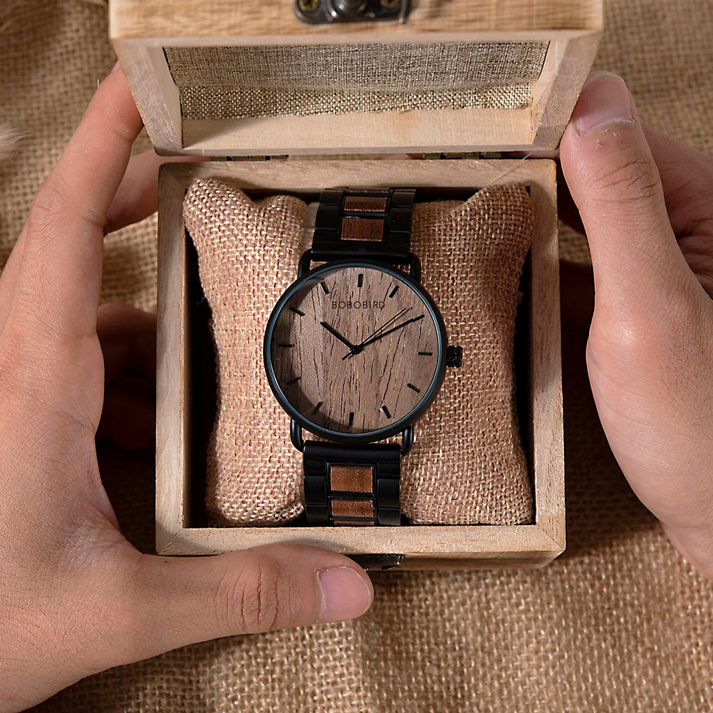 Watch Men Zebra Wood Luxury Brand Montre Homme Quartz Wristwatches Male Clock Simple Ultra-Thin Watches for Man