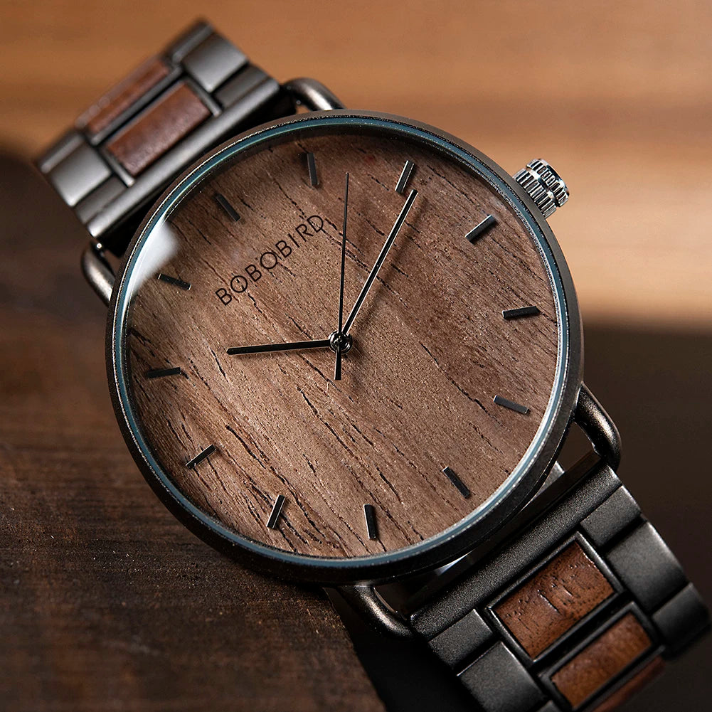 Watch Men Zebra Wood Luxury Brand Montre Homme Quartz Wristwatches Male Clock Simple Ultra-Thin Watches for Man