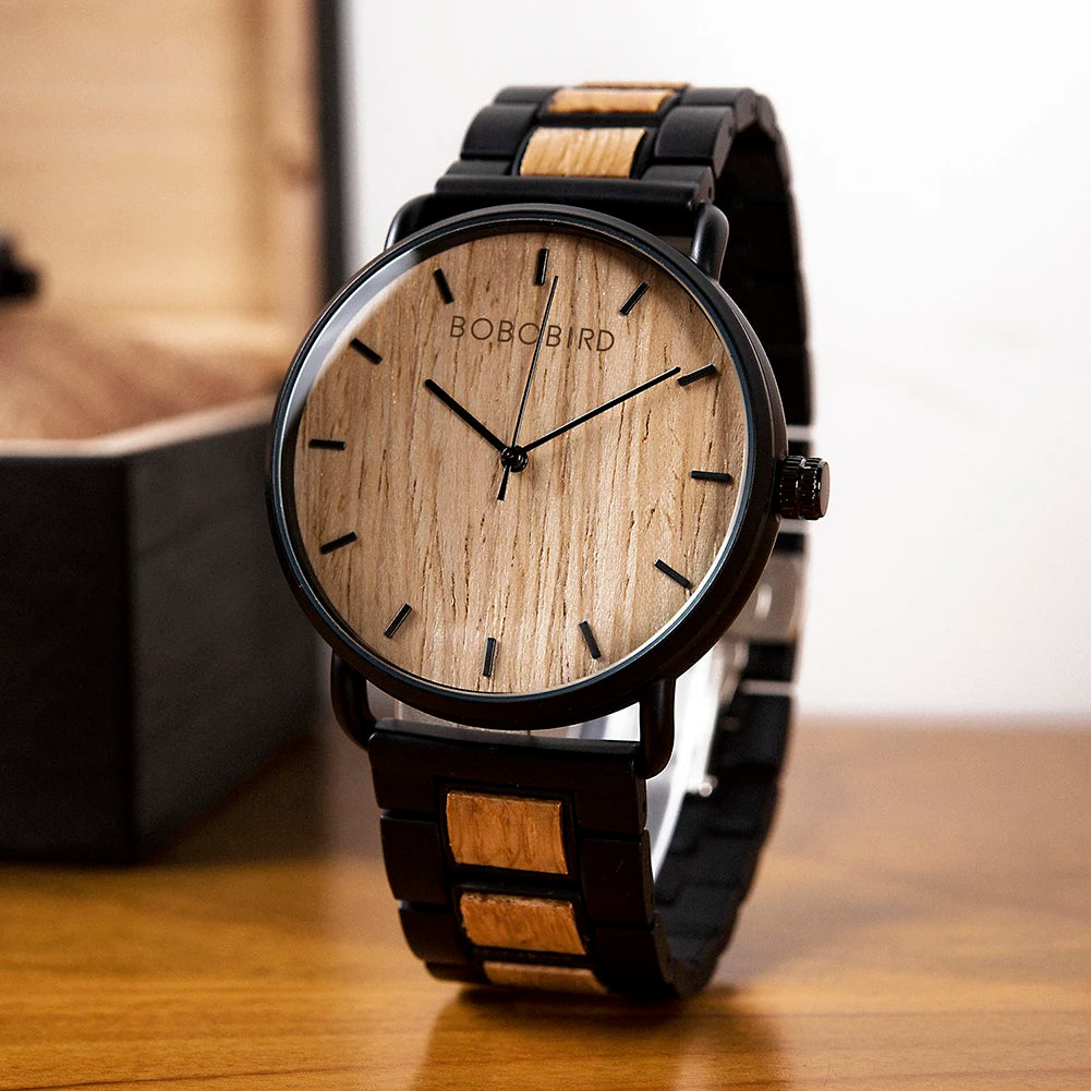 Watch Men Zebra Wood Luxury Brand Montre Homme Quartz Wristwatches Male Clock Simple Ultra-Thin Watches for Man
